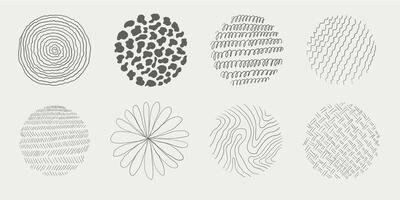 Abstract contemporary hand drawn doodle set. black circles and round pen shapes. Modern scribbles and line sketch elements. Isolated graffiti design bubbles on white background. vector