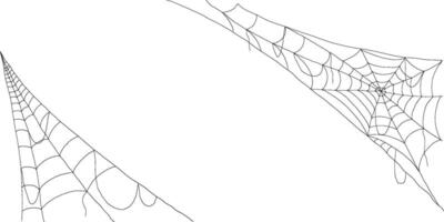 Haunted corner cobwebs silhouette set spooky spider web elements for horror illustrations vector