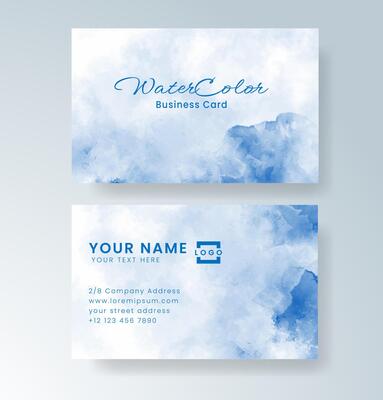 Contemporary name card with watercolor art fusion