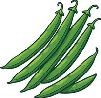 Illustration of Fresh Green String Beans vector