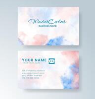 Subtle and artistic business card with a splash of watercolor vector