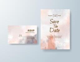 Boho digital invite with delicate ink splashes vector