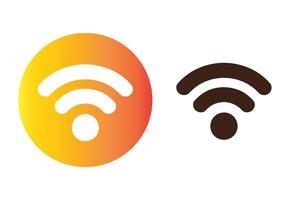 Wifi Icon set in Two Styles Gradient Circle and Solid Brown vector