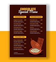 Editable Social Media Menu Template in Flat Style for World Chocolate Day Campaign vector