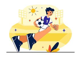 Dynamic Handball Illustration in Flat Style with Player in Motion vector