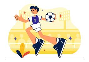 Flat Design of a Handball Player During Goal Scoring Action vector