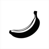 Banana Icon Silhouette Isolated on White Background vector