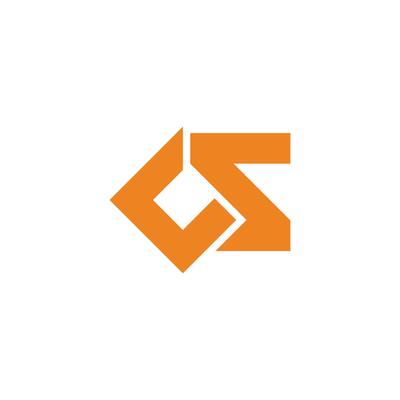 abstract letter cs simple geometric connect logo