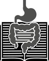 Digestive System Concept with Stomach and Intestine on Open Book vector