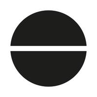 Pie chart template. Segmented chart. Sectors divide the circle on two equal parts. Simple black graphics. Pizza chart. Segments flat infographic. Diagram 2 wheel parts. vector