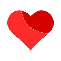 Minimalist two tone red heart shape symbol representing love and affection vector