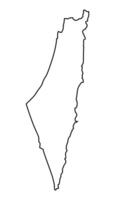 Outline map showing simple black and white shape of a geographic region resembling palestine vector