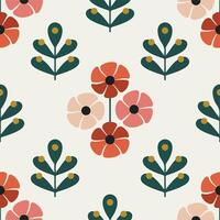 Retro floral seamless pattern background. vector