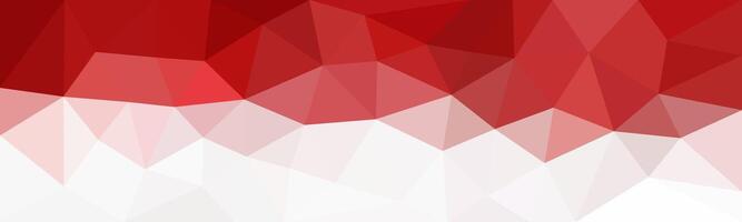 Abstract low-poly red and white background, resembling the Indonesian flag. vector