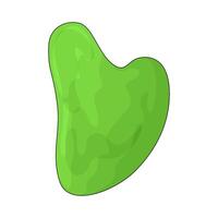 green gua sha stone illustration vector