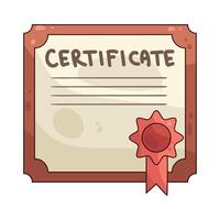 certificate with ribbon vector