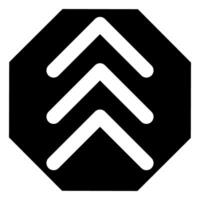 Arrow Up icon. Flat black symbol or sign. Pictogram is isolated on a white background. Designed for web and software interfaces. vector