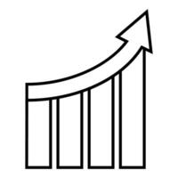 Business graph icon. Outline business graph icon for web design isolated on white background. vector