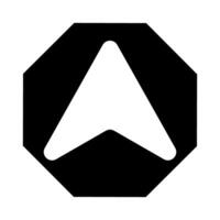 Up arrow icon. Flat black symbol. Pictogram is isolated on a white background. Designed for web and software interfaces. vector