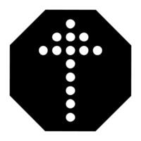 Dotted Arrow Up icon. Flat black symbol. Pictogram is isolated on a white background. Designed for web and software interfaces. vector