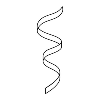 Curly ribbon icon. Simple illustration of curly ribbon icon for web