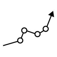 Line chart icon. Simple illustration of line chart icon for web design isolated on white background vector