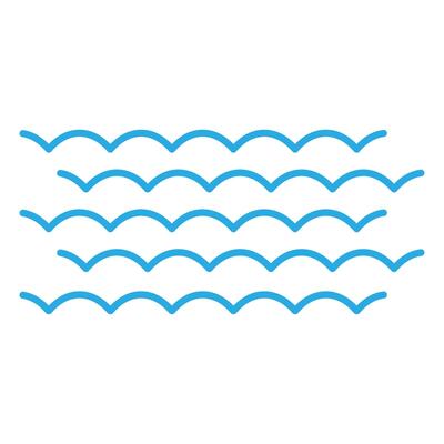 Water waves icon. Flat illustration of water waves icon for web design