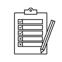 checklist clipboard with pencil line style icon design, Data information business and analytics theme illustration vector