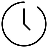 Clock icon. Outline clock icon for web design isolated on white background. vector