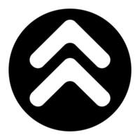 Arrow Up web icon. Flat black symbol. Designed for web and software interfaces. vector