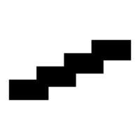 Stairs icon. Flat black symbol. Pictogram is isolated on a white background. Designed for web and software interfaces. vector