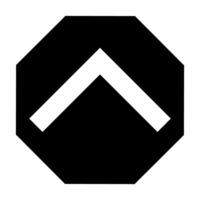 Hexagon Arrow Up icon. Flat black symbol. Pictogram is isolated on a white background. Designed for web and software interfaces. vector