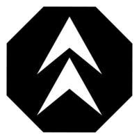 Arrow Up sign or icon. Flat black symbol. Pictogram is isolated on a white background. Designed for web and software interfaces. vector