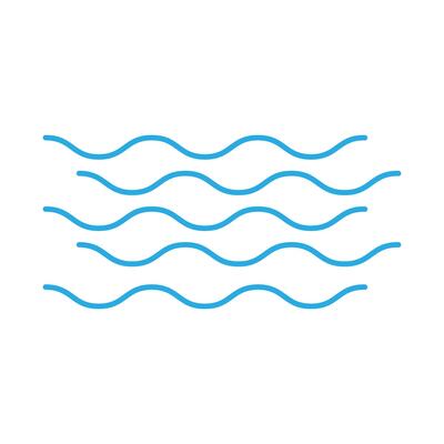 Water wave icon. Flat illustration of water wave icon for web design