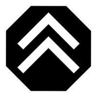 Arrow Up web icon or sign. Flat black symbol. Pictogram is isolated on a white background. Designed for web and software interfaces. vector