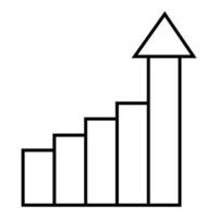 Growing graph icon. Outline illustration of growing graph icon for web vector