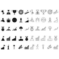 Business icons set. Collection of high quality black outline symbols for web design, mobile app on white background vector
