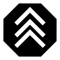 Arrow Up icon. Flat black symbol. Pictogram is isolated on a white background. Designed for web vector