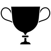Trophy cup icon. Flat black symbol. Pictogram is isolated on a white background. Designed for web and software interfaces. vector