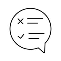 speech bubble with check mark icon over white background, line style, illustration vector