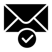 Envelope Check Mark Icon. Flat Color Design. Illustration. vector
