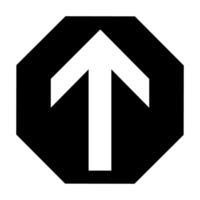 Arrow Up sign. Flat black symbol. Pictogram is isolated on a white background. Designed for web and software interfaces. vector