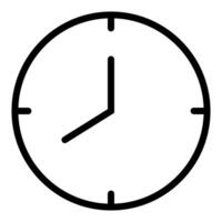 Clock icon web design. Outline clock icon for web design isolated on white background vector