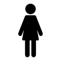 Woman icon. Flat black symbol. Pictogram is isolated on a white background. Designed for web and software interfaces. vector