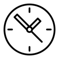 Clock icon. Outline clock icon for web design isolated on white background vector