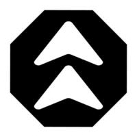 Arrow Up Icon design for web. Flat Black Icon Isolated on White Background. vector