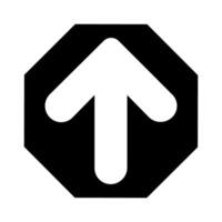 Up Arrow Icon . Flat black symbol. Pictogram is isolated on a white background. Designed for web and software interfaces. vector