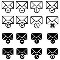 Mail icon set. Email illustration sign collection. Envelope symbol. Post web icons. Mail symbols for web and mobile app. vector