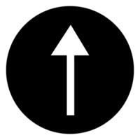 Arrow up icon black color in circle illustration flat style simple image. vector
