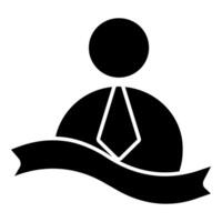Businessman with ribbon icon. Simple illustration of businessman with ribbon icon for web vector